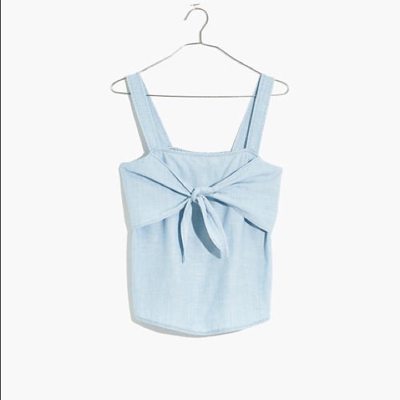 Madewell Sz 12 Denim Tie-Front Cami Top tank - Picture 12 of 13